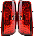 Driver and Passenger Side Tail Light, with Bulbs, LED, Clear and Red Lens, Except Hybrid