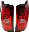 Driver and Passenger Side Tail Light, with Bulbs, LED, Clear and Red Lens, Except Hybrid