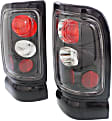Driver and Passenger Side Tail Light, without Bulb, Halogen, Clear Lens, Black Interior