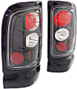 Driver and Passenger Side Tail Light, without Bulb, Halogen, Clear Lens, Black Interior