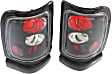 Driver and Passenger Side Tail Light, without Bulb, Halogen, Clear Lens, Black Interior