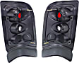 Driver and Passenger Side Tail Light, without Bulb, Halogen, Clear Lens, Black Interior