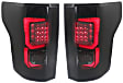 Driver and Passenger Side Tail Lights, with Bulbs, LED, Smoked Lens, Black Interior