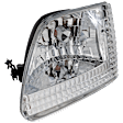 Driver and Passenger Side Headlights, without Bulb, Halogen, Clear Lens, Chrome Interior