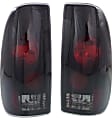 Driver and Passenger Side Tail Light, without Bulb, Halogen, Clear Lens, Black Interior, Styleside