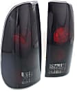 Driver and Passenger Side Tail Light, without Bulb, Halogen, Clear Lens, Black Interior, Styleside