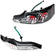 Driver and Passenger Side Tail Light, with Bulbs, Halogen, Clear Lens, Black Interior, Base Model