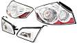2012 Infiniti G37 X - Driver and Passenger Side Halogen Tail Light, With bulb(s), 4-Door, Sedan, Clear Lens, Chrome Interior