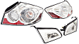 2012 Infiniti G37 X - Driver and Passenger Side Halogen Tail Light, With bulb(s), 4-Door, Sedan, Clear Lens, Chrome Interior