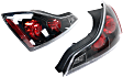 Driver and Passenger Side Tail Light, with Bulbs, Halogen, Clear Lens, Black Interior