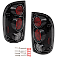 Driver and Passenger Side Tail Light, with Bulbs, Halogen, Clear Lens, Black Interior