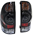 Driver and Passenger Side Tail Light, with Bulbs, LED, Clear Lens, Black Interior