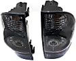 Driver and Passenger Side Tail Light, with Bulbs, LED, Clear Lens, Black Interior
