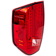 Driver and Passenger Side Tail Light, with Bulbs, LED, Red Lens, Chrome Interior
