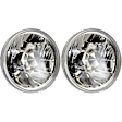 Driver and Passenger Side Headlights, with Bulbs, Halogen, 5 in. Round Conversion Headlights, H5001 Type Upgrade