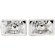 Driver and Passenger Side Headlights, with Bulbs, Halogen, 4 x 6 in. Round Conversion Headlights, H4651 Type Upgrade
