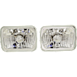 Driver and Passenger Side Headlights, with Bulbs, Halogen, Clear Lens, Composite Type, For Vehicles with Single Headlights, Upgrades Sealed Beam Type #H6054 (Hi/Lo-Beam)