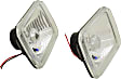 Driver and Passenger Side Headlights, with Bulbs, Halogen, Clear Lens, Composite Type, For Vehicles with Single Headlights, Upgrades Sealed Beam Type #H6054 (Hi/Lo-Beam)