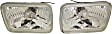 Driver and Passenger Side Headlights, with Bulbs, Halogen, Clear Lens, Composite Type, For Vehicles with Single Headlights, Upgrades Sealed Beam Type #H6054 (Hi/Lo-Beam)