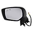 Driver Side Mirror, Power Adjust, Manual Folding, Heated, Chrome, In-housing Signal Light, No Memory, Puddle Light, and Auto-Dimming, With Blind Spot Detection in Glass and Side Object Sensor
