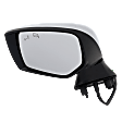 Driver Side Mirror, Power Adjust, Manual Folding, Heated, Chrome, In-housing Signal Light, No Memory, Puddle Light, and Auto-Dimming, With Blind Spot Detection in Glass and Side Object Sensor