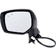 Driver Side Mirror, Power Adjust, Heated, Manual Folding, Paintable, No Signal Light, No Memory, No Puddle Light, No Auto-Dim, With Blind Spot Detection in Glass