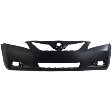 Front Primed Bumper Cover, With Emblem Provision, With Fog Light Holes, Without Parking Aid Sensor Holes, For BASE/CE/LE/XLE/Hybrid, USA Built Vehicles
