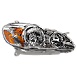 2008 Toyota Corolla - Passenger Side Halogen Headlight, With bulb(s), USA Built Vehicle, OE Replacement