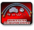 1258 Oil Filter Relocation Kit - Polished, Aluminum, Dual oil filter, Direct Fit