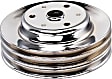 9608 Crankshaft Pulley - Chrome, Steel, Triple groove, Direct Fit, Sold Individually