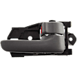 Front or Rear, Passenger Side Interior Door Handle, Gray, With Door Lock Button