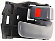 Front or Rear, Passenger Side Interior Door Handle, Gray, With Door Lock Button