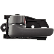 Front or Rear, Driver Side Interior Door Handle, Gray, With Door Lock Button