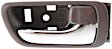 Front Or Rear, Passenger Side Brown bezel with chrome lever Interior Door Handle, Sedan