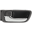 Front Or Rear, Driver Side Gray bezel with chrome lever Interior Door Handle, Sedan