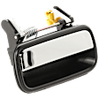 Rear, Driver Side Chrome Lever with Black Bezel Exterior Door Handle, Without Key Hole, Crew Cab Pickup