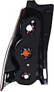 Passenger Side Tail Light, without Bulb, Halogen, Clear and Red Lens