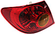 Driver Side, Outer Tail Light, with Bulb, Halogen, Amber and Red Lens