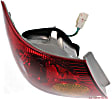 Driver Side, Outer Tail Light, with Bulb, Halogen, Amber and Red Lens