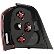 Passenger Side Tail Light, without Bulb, Halogen, Clear and Red Lens