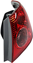 Passenger Side, Outer Tail Light, without Bulb, Halogen, Clear and Red Lens