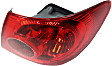 Passenger Side, Outer Tail Light, without Bulb, Halogen, Clear and Red Lens