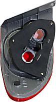 Passenger Side, Outer Tail Light, without Bulb, Halogen, Clear and Red Lens