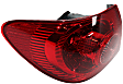 Driver Side, Outer Tail Light, without Bulb, Halogen, Clear and Red Lens