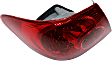Driver Side, Outer Tail Light, without Bulb, Halogen, Clear and Red Lens