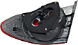 Driver Side, Outer Tail Light, without Bulb, Halogen, Clear and Red Lens