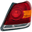 Passenger Side Tail Light, without Bulb, Halogen, Amber, Clear and Red Lens, Base Model, Coupe/Sedan