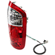 Passenger Side Tail Light, with Bulb, For Double Cab With Standard Bed, Halogen, Clear and Red Lens