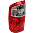 Driver Side Tail Light, with Bulb, Halogen, For Double Cab With Standard Bed, Clear and Red Lens