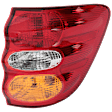 Passenger Side, Outer Tail Light, with Bulb, Halogen, Amber, Clear and Red Lens